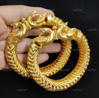 VeroniQ Trends-Gold Plated Peacock Design Silver Bangle 92.5 Sliver-Gold Plated-Wedding Jewelry-Punjabi Jewelry-South Indian-Thappa Jewelry