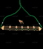 VeroniQ Trends-Emerald and Sliver Kundan Choker Necklace 92.5 Sliver-Emerald Stone-Gold Plated-Wedding Jewelry-Punjabi Jewelry-South Indian-Thappa Jewelry