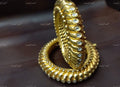 VeroniQ Trends-Sutarla Kundan Studded Handcrafted Gold Plated Pure Silver Bangle Sliver-Gold Plated-Wedding Jewellery-Punjabi Jewellery-South Indian-Thappa Jewellery