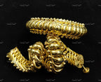 VeroniQ Trends-Sutarla Handcrafted Gold Plated Pure Silver Bangles-Set of 2 92.5 Sliver-Gold Plated-Wedding Jewelry-Punjabi Jewelry-South Indian-Thappa Jewelry