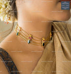 VeroniQ Trends-Emerald and Sliver Kundan Choker Necklace 92.5 Sliver-Emerald Stone-Gold Plated-Wedding Jewelry-Punjabi Jewelry-South Indian-Thappa Jewelry