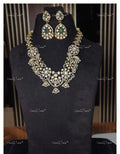 VeroniQ Trends-Victorian Bridal Necklace 92.5 Silver Moissanite Diamond Polki-Emerald Stone-Gold Plated-Wedding Jewellery-South Indian-Thappa Jewellery
