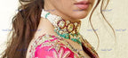 VeroniQ Trends-Traditional Kemp Stone Pachi Kundan Choker Necklace Pachi Kundan-Gold Plated-Wedding Jewelry-Punjabi Jewelry-South Indian-Thappa Jewelry
