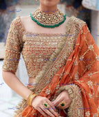 VeroniQ Trends-Elegant Bridal Green Meenakari Pachi Kundan Choker Necklace Pachi Kundan-Gold Plated-Wedding Jewelry-Punjabi Jewelry-South Indian-Thappa Jewelry
