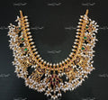 VeroniQ Trends-Traditional Temple South Indian Guttupusulu Silver Kundan Necklace Silver Kundan-Gold Plated-Wedding Jewellery-Punjabi Jewellery-South Indian-Thappa Jewellery
