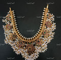 VeroniQ Trends-Temple South Indian Guttupusulu Silver Kundan Necklace Pachi Kundan-Gold Plated-Wedding Jewellery-Punjabi Jewellery-South Indian-Thappa Jewellery