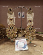 VeroniQ Trends-Traditional Passa Design Pachi Kundan Chandbali Earrings Pachi Kundan-Gold Plated-Wedding Jewelry-Punjabi Jewelry-South Indian-Thappa Jewelry