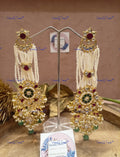 VeroniQ Trends-Traditional Passa Design Pachi Kundan Chandbali Earrings Pachi Kundan-Gold Plated-Wedding Jewellery-Punjabi Jewellery-South Indian-Thappa Jewellery