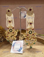 VeroniQ Trends-Traditional Passa Design Pachi Kundan Chandbali Earrings Pachi Kundan-Gold Plated-Wedding Jewelry-Punjabi Jewelry-South Indian-Thappa Jewelry