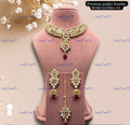 VeroniQ Trends-Beautiful Bridal Heavy Quality Kundan Choker Necklace With Red Beads Kundan-Gold Plated-Wedding Jewellery-Punjabi Jewellery-South Indian-Thappa Jewellery