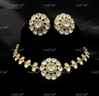 VeroniQ Trends-Elegant Gold Plated Kundan Choker Necklace Kundan-Gold Plated-Wedding Jewelry-Punjabi Jewelry-South Indian-Thappa Jewelry