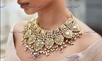 VeroniQ Trends-Bridal Gold Plated Heavy Kundan And Meenakari Necklace Kundan-Gold Plated-Wedding Jewelry-Punjabi Jewelry-South Indian-Thappa Jewelry