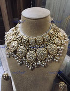 VeroniQ Trends-Bridal Gold Plated Heavy Kundan And Meenakari Necklace Kundan-Gold Plated-Wedding Jewelry-Punjabi Jewelry-South Indian-Thappa Jewelry