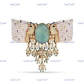 VeroniQ Trends-Designer Fluorite Stone Bikaneri Kundan Choker Necklace with Peacock Motif Bikaneri Kundan-Gold Plated-Wedding Jewellery-Punjabi Jewellery-South Indian-Thappa Jewellery