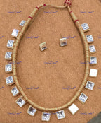 VeroniQ Trends-Cocktail Party Gold Plated Kundan Polki Choker Necklace Polki-Gold Plated-Wedding Jewelry-Punjabi Jewelry-South Indian-Thappa Jewelry