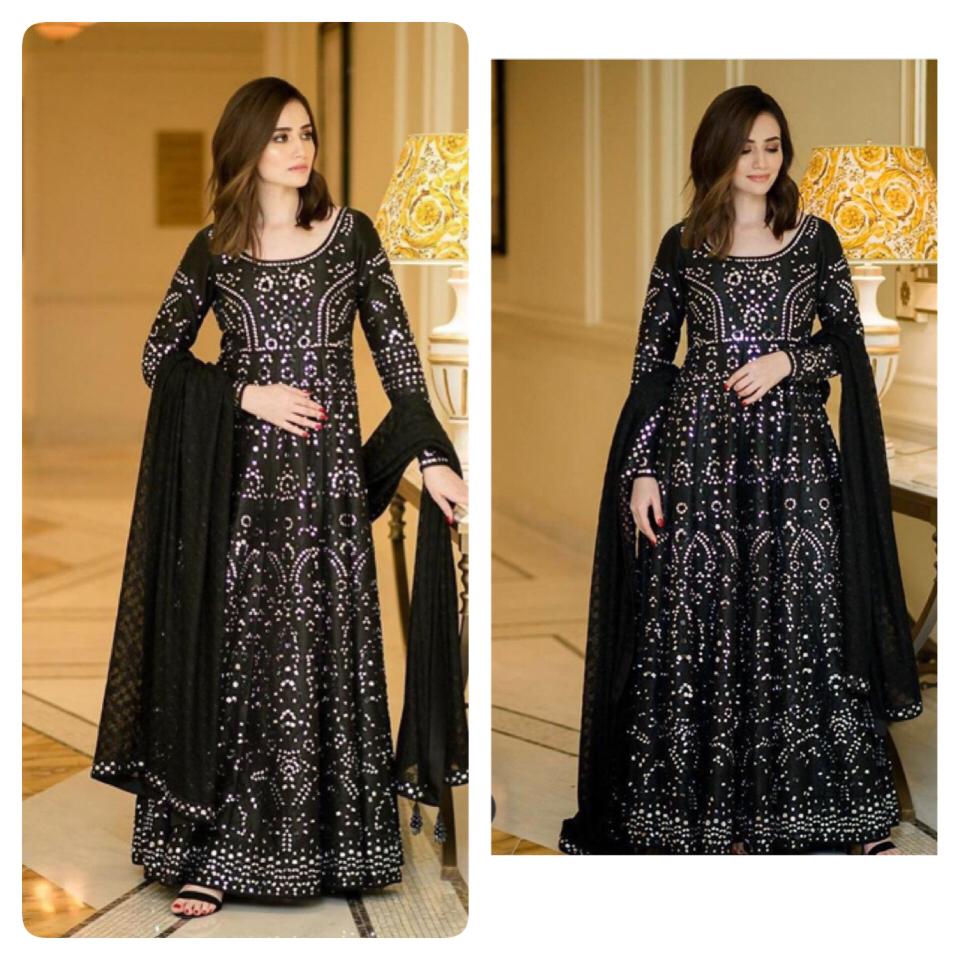 Party wear look gown with long koti